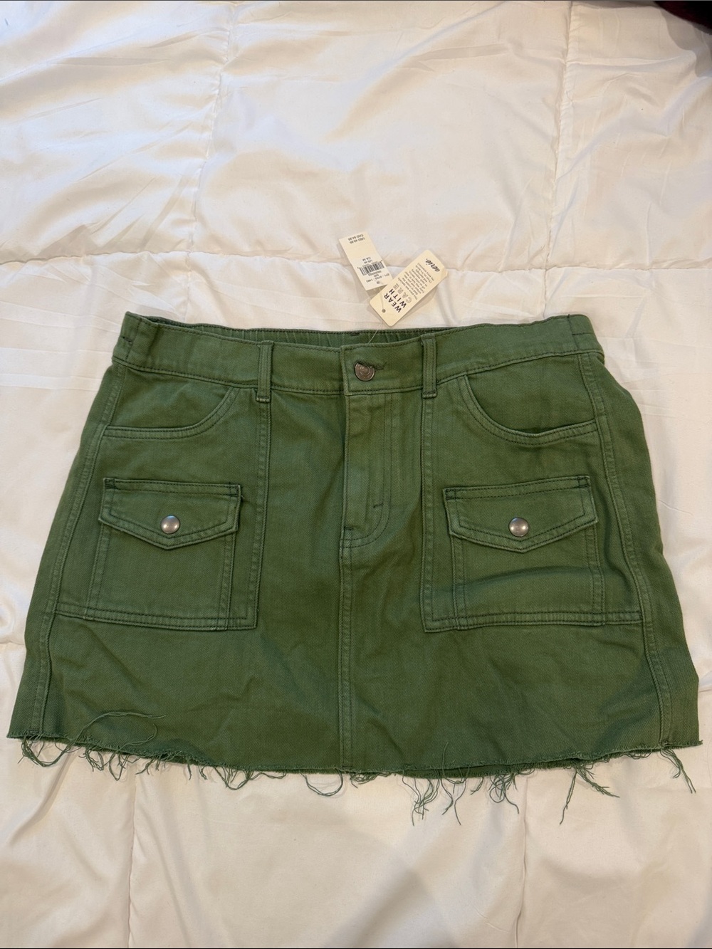 aerie Green Utility Mini Skirt